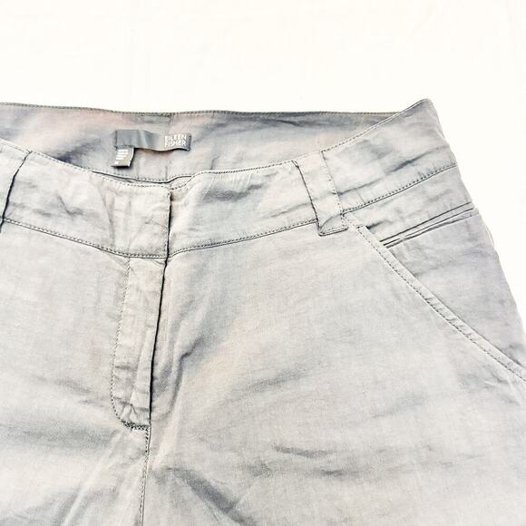 Eileen Fisher Dark Gray Cropped Linen Straight Leg Pants Size 16 - Picture 4 of 8